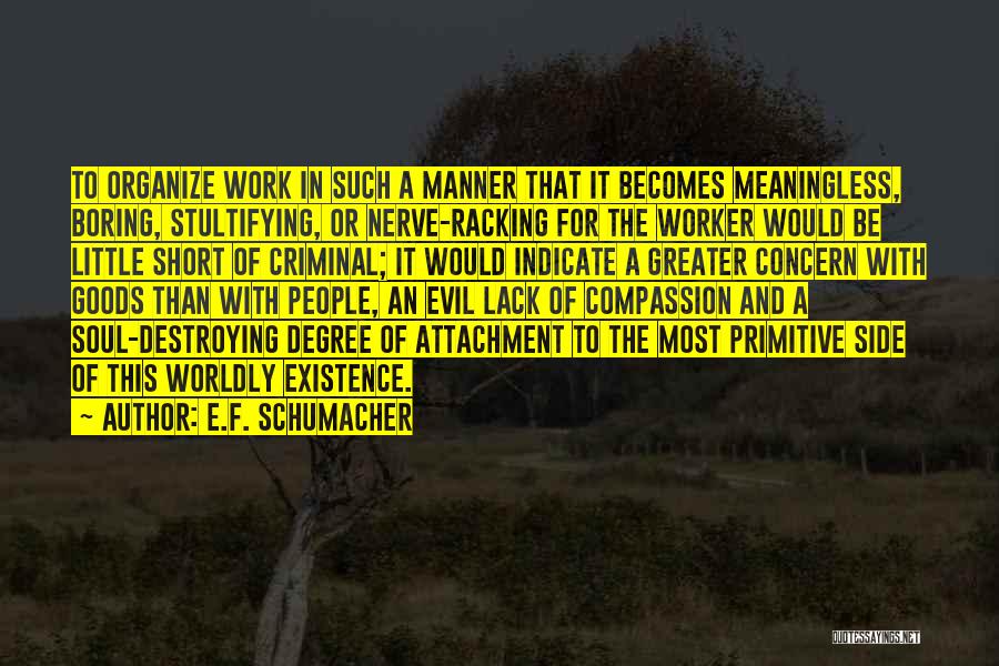 Lack Of Compassion Quotes By E.F. Schumacher