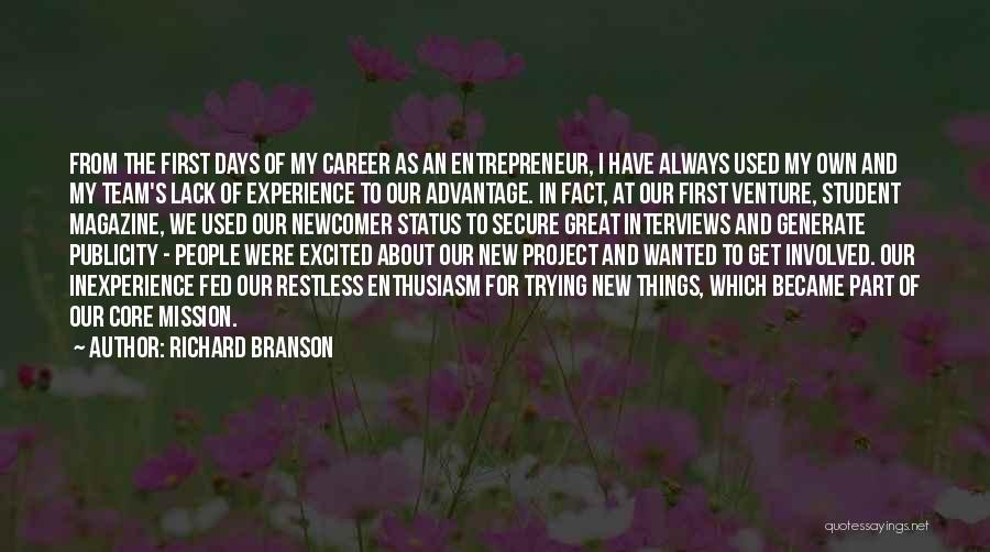 Lack Of Experience Quotes By Richard Branson