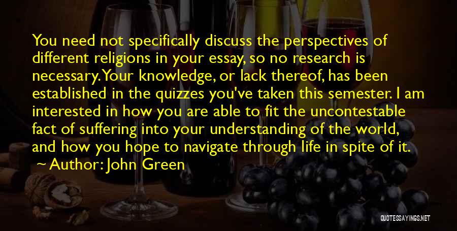 Lack Of Knowledge Quotes By John Green
