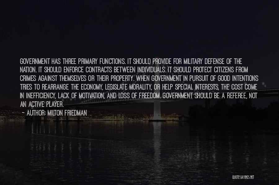Lack Of Motivation Quotes By Milton Friedman