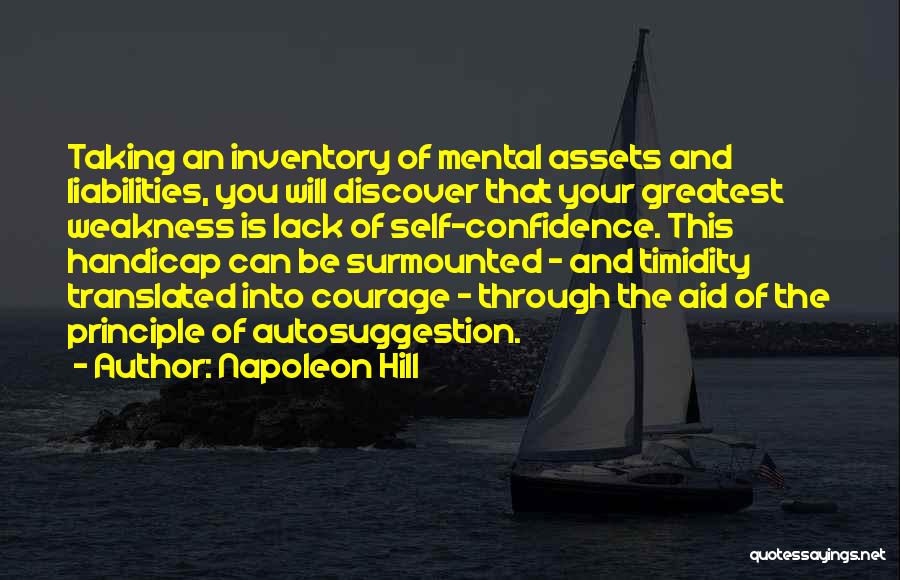 Lack Of Self Confidence Quotes By Napoleon Hill