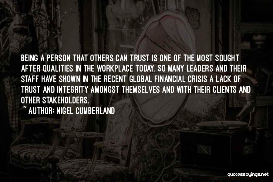 Lack Of Trust Quotes By Nigel Cumberland