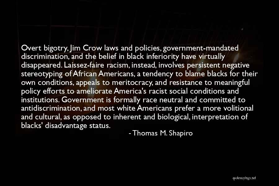 Laissez Faire Quotes By Thomas M. Shapiro