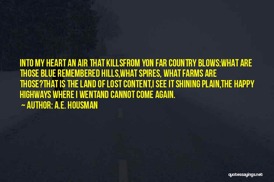 Land Air Quotes By A.E. Housman