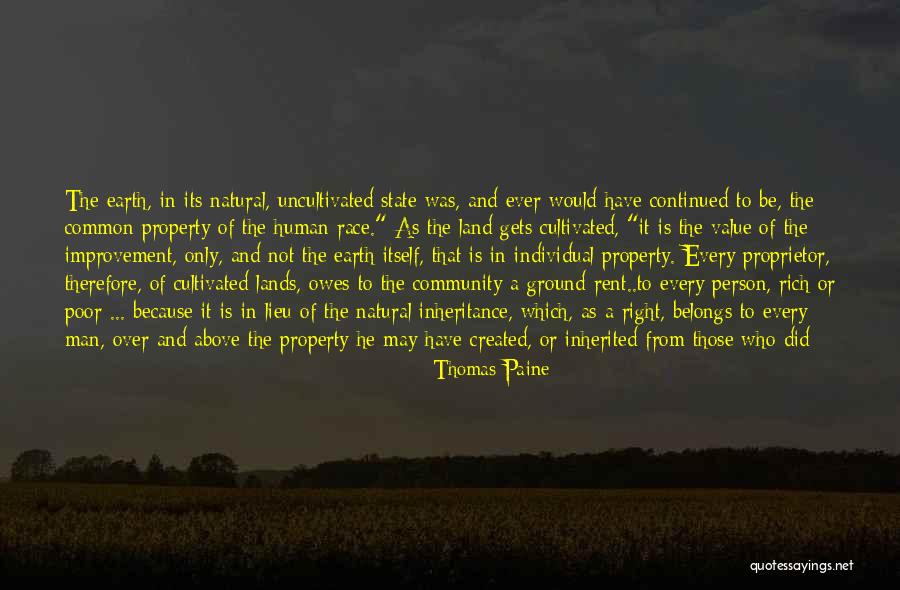 Land Inheritance Quotes By Thomas Paine Land Inheritance Quotes By Thomas Paine