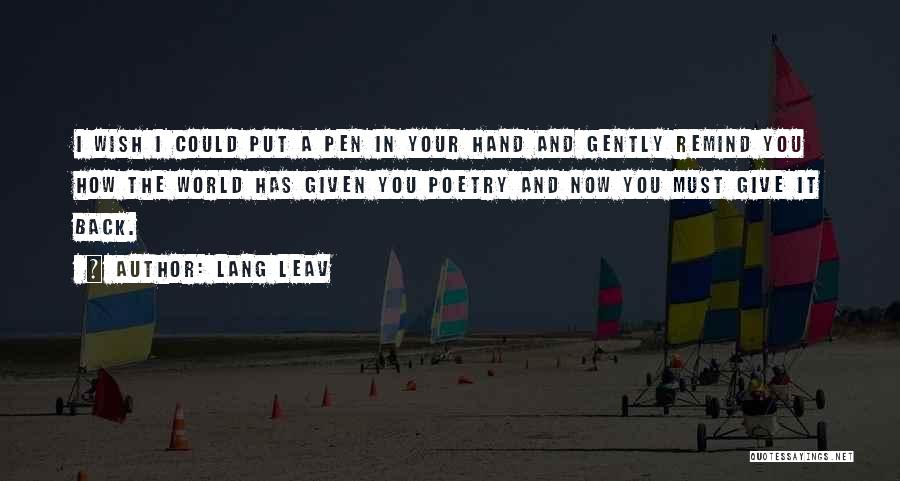 Lang Quotes By Lang Leav