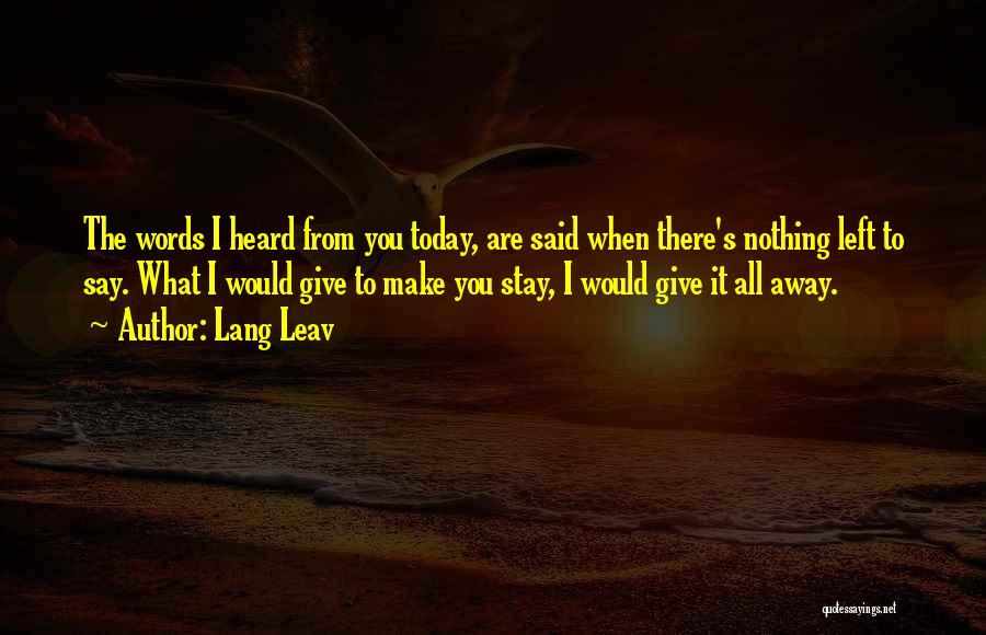 Lang Quotes By Lang Leav