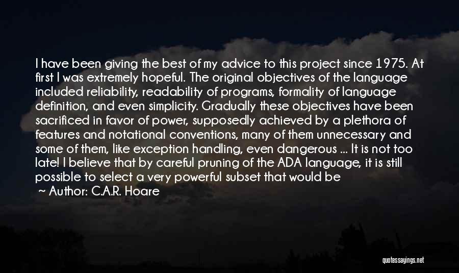 Language And Power Quotes By C.A.R. Hoare