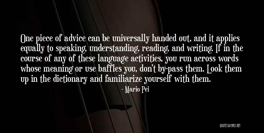 Language Course Quotes By Mario Pei Language Course Quotes By Mario Pei