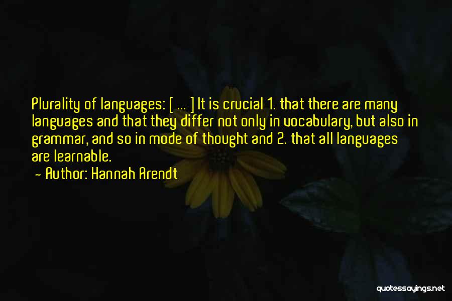 Languages Quotes By Hannah Arendt
