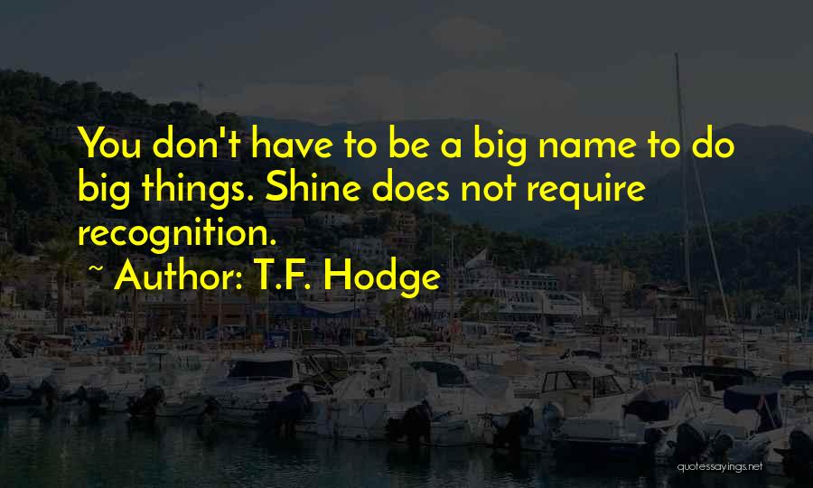 Large Things Quotes By T.F. Hodge