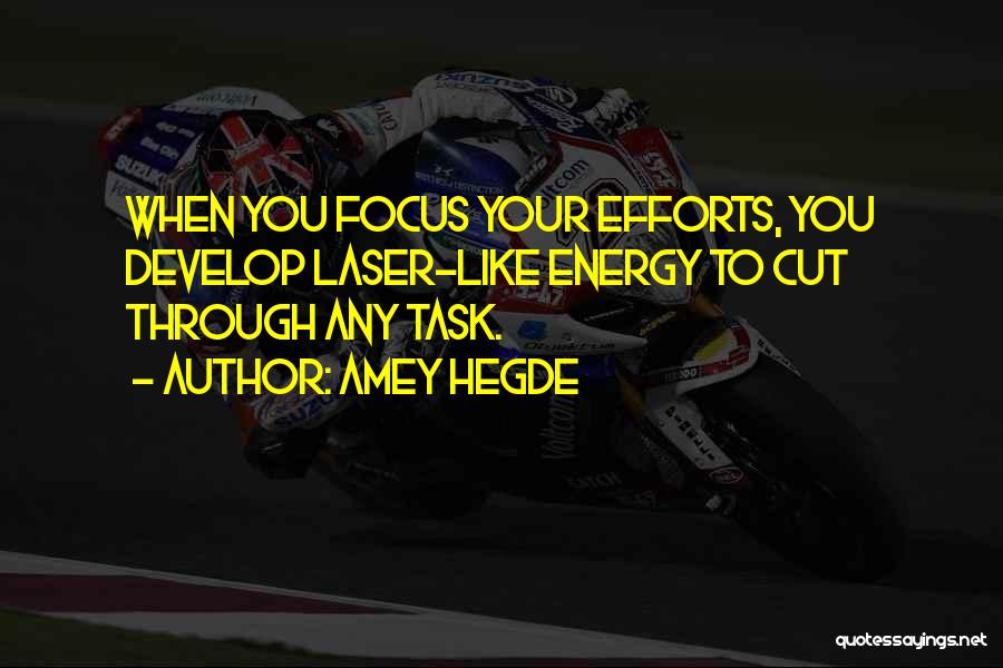 Laser Like Focus Quotes By Amey Hegde