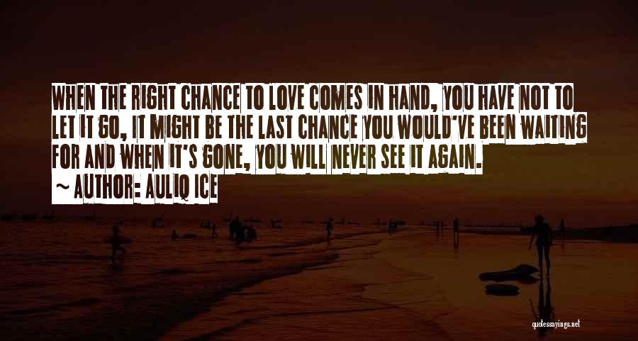 Last Chance For Love Quotes By Auliq Ice