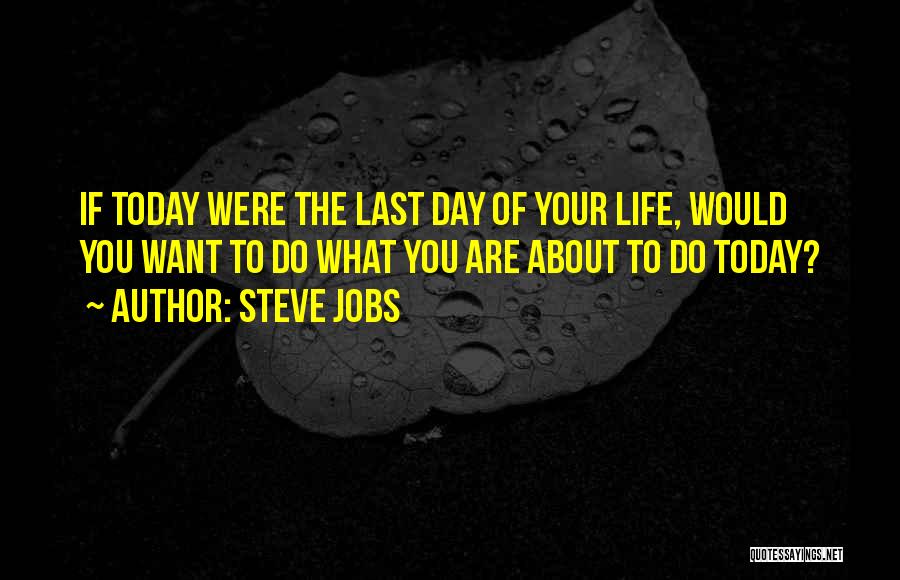 Last Day Of Your Life Quotes By Steve Jobs