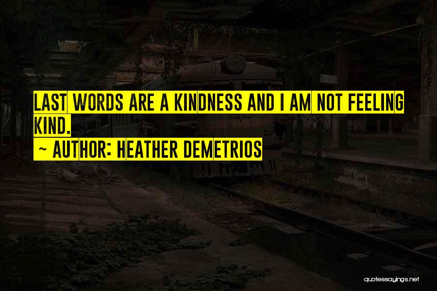 Last Kind Words Quotes By Heather Demetrios