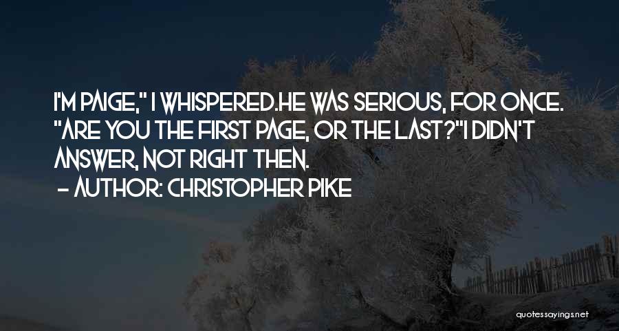 Last Page Quotes By Christopher Pike