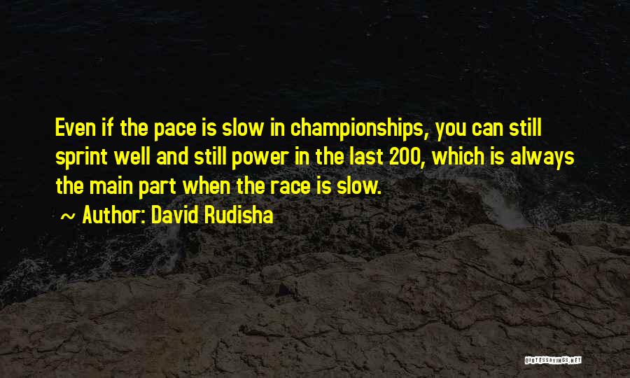 Last Sprint Quotes By David Rudisha