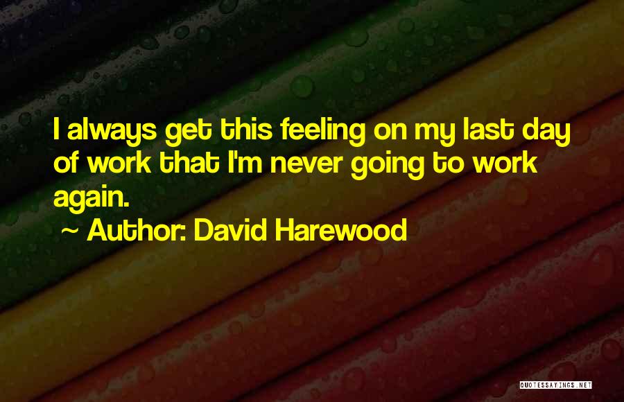 Last Work Day Quotes By David Harewood