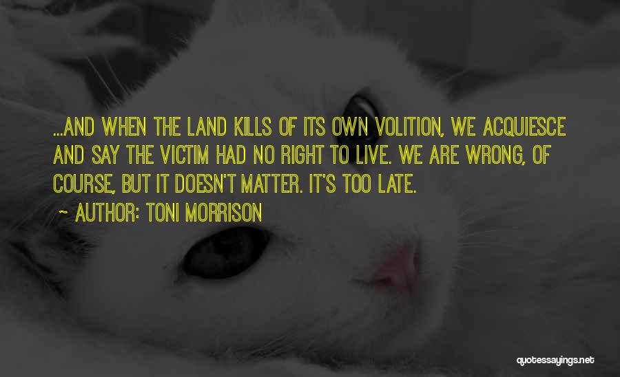Late But Right Quotes By Toni Morrison