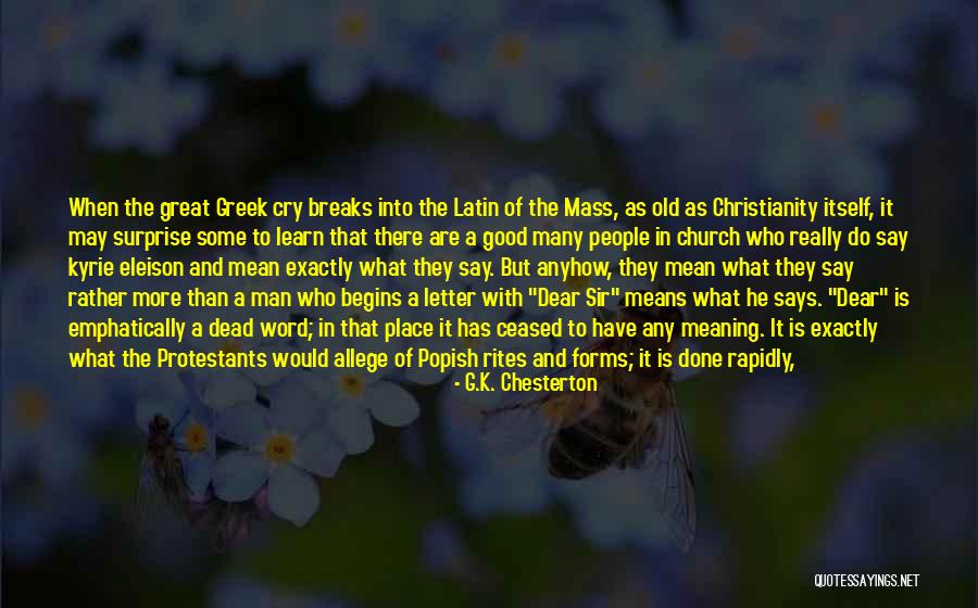 Latin Meaning Quotes By G.K. Chesterton