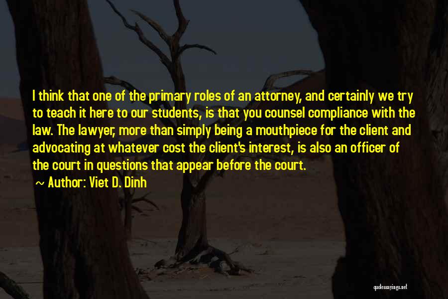 Lawyer Client Quotes By Viet D. Dinh