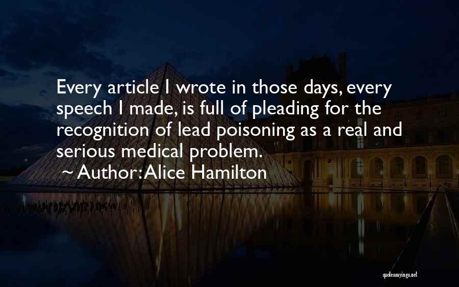 Lead Poisoning Quotes By Alice Hamilton