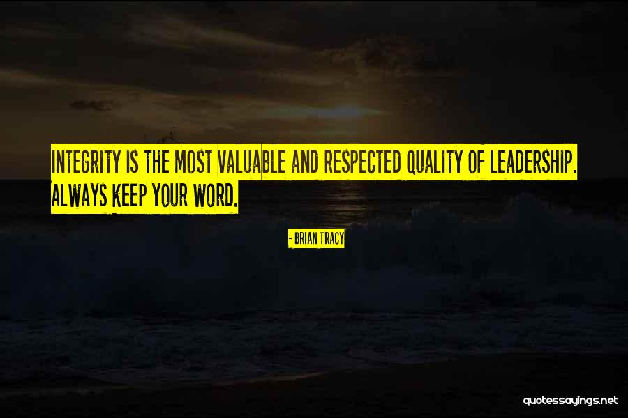 Leadership And Integrity Quotes By Brian Tracy