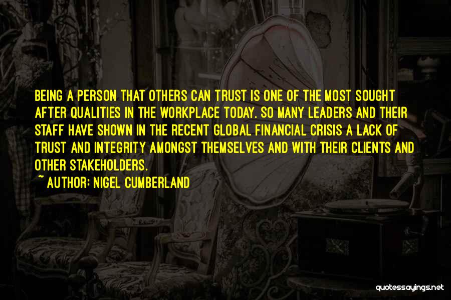 Leadership And Integrity Quotes By Nigel Cumberland