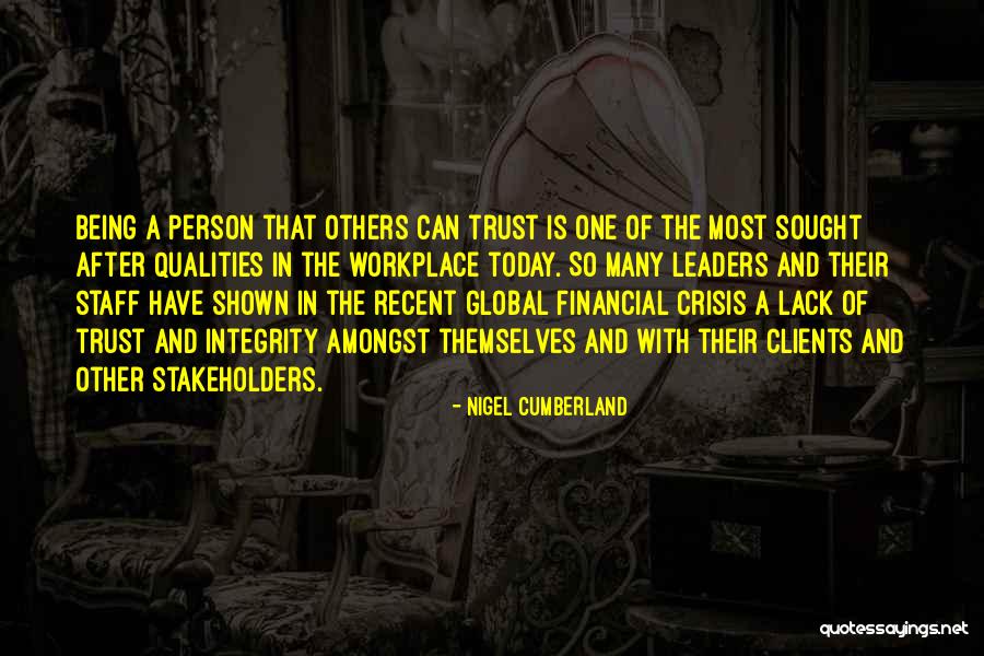 Leadership And Integrity Quotes By Nigel Cumberland