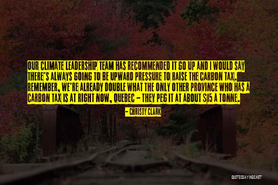 Leadership As A Team Quotes By Christy Clark