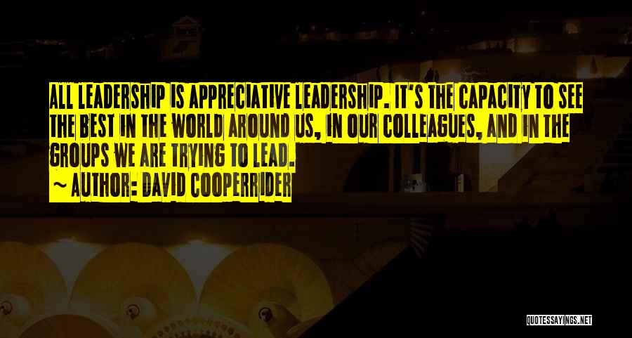 Leadership Capacity Quotes By David Cooperrider