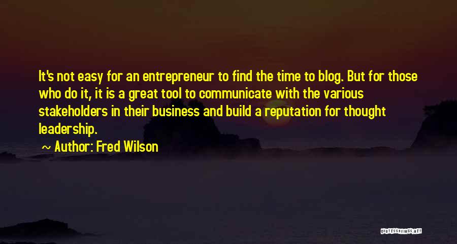 Leadership In Business Quotes By Fred Wilson