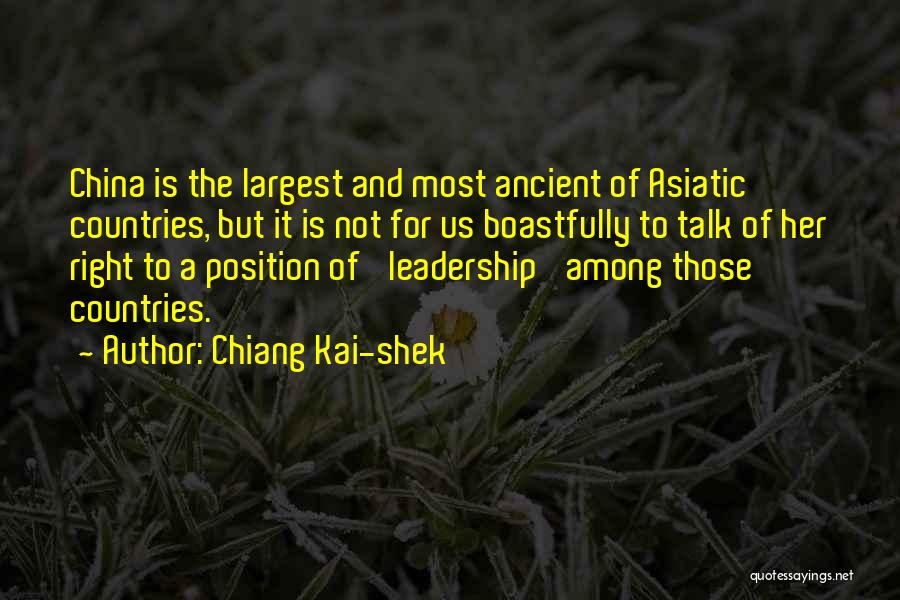 Leadership Is Not A Position Quotes By Chiang Kai-shek