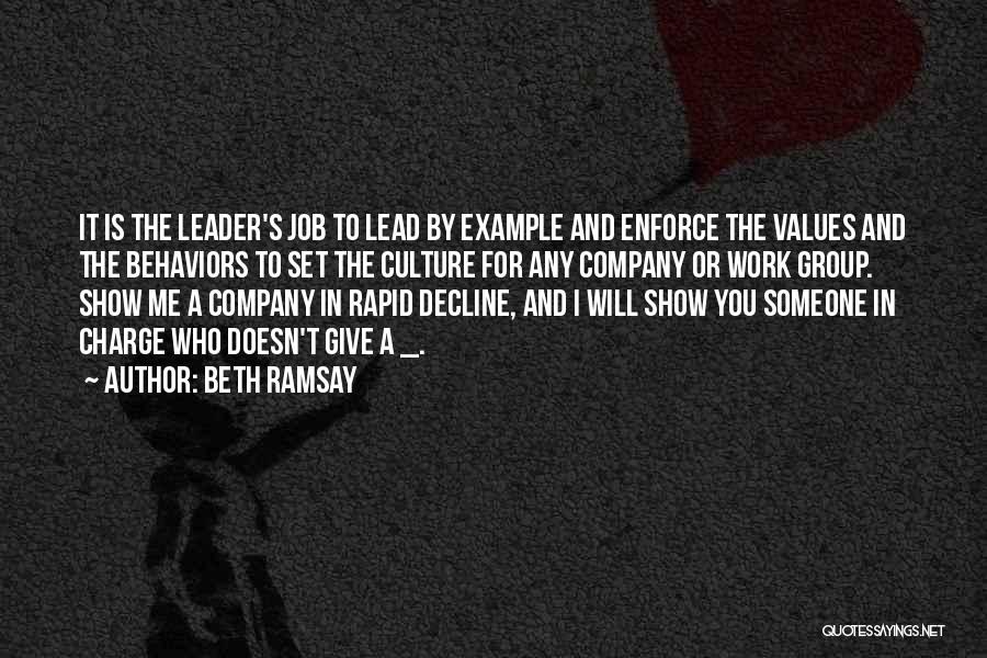 Leadership Lead By Example Quotes By Beth Ramsay