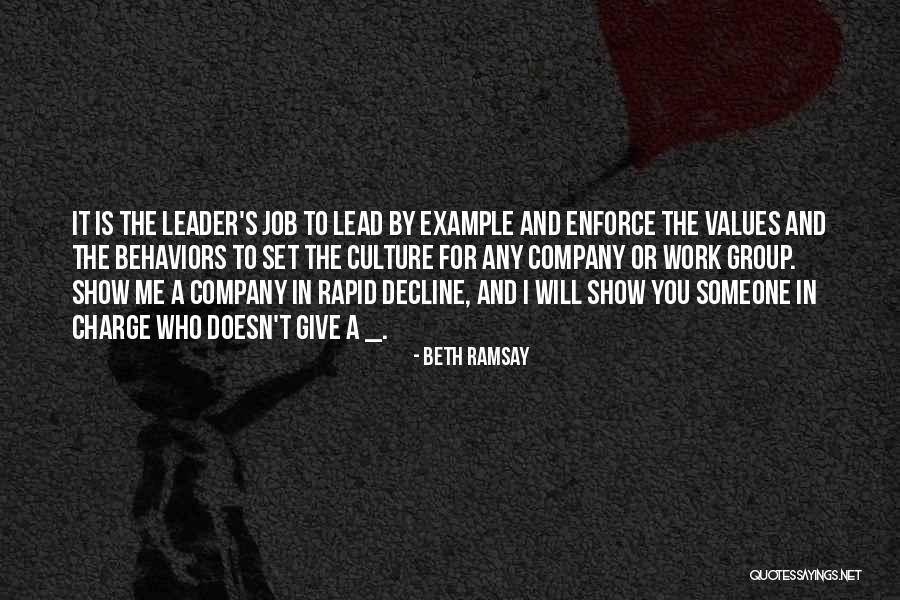 Leadership Lead By Example Quotes By Beth Ramsay