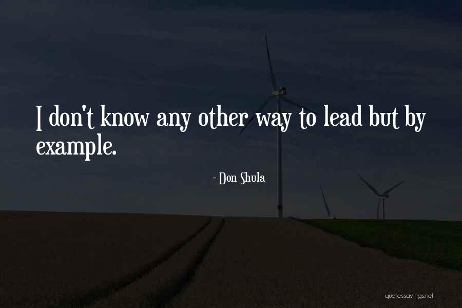 Leadership Lead By Example Quotes By Don Shula Leadership Lead By Example Quotes By Don Shula