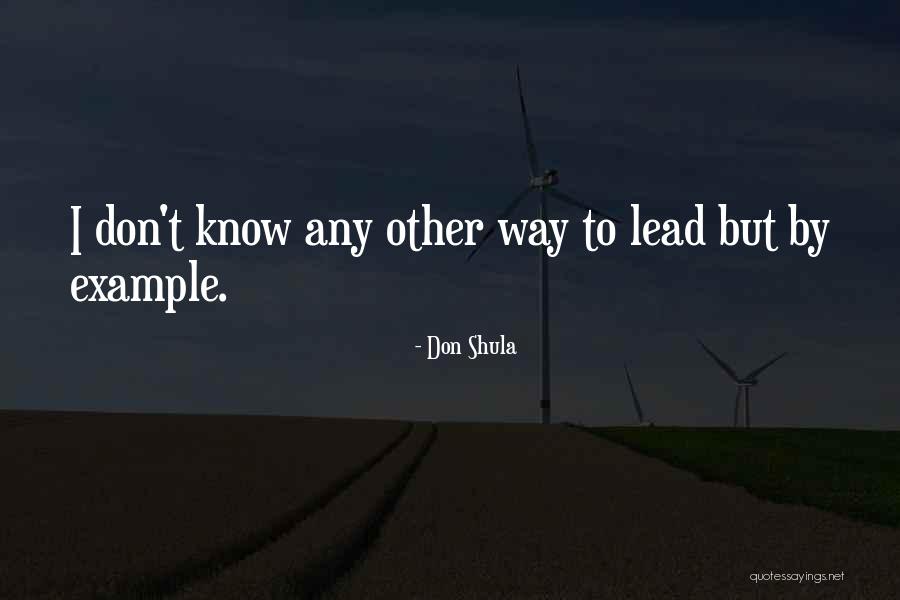 Leadership Lead By Example Quotes By Don Shula