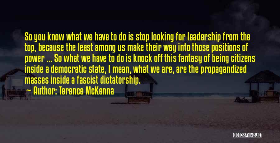 Leadership Positions Quotes By Terence McKenna