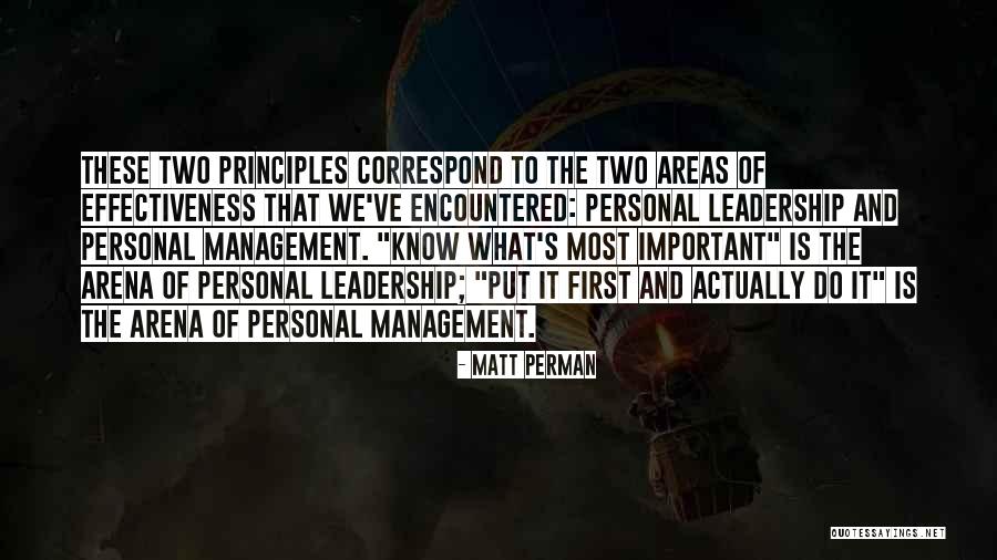 Leadership Principles Quotes By Matt Perman