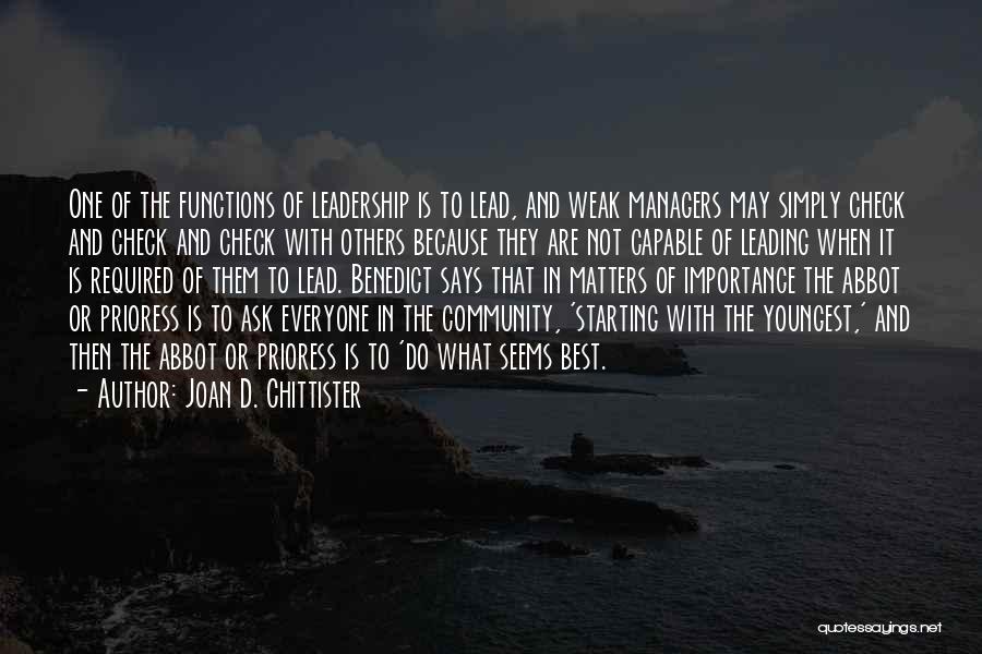 Leadership Vs Management Quotes By Joan D. Chittister