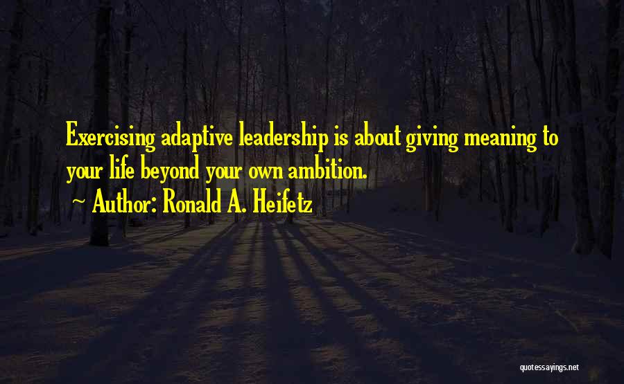 Leadership With Meaning Quotes By Ronald A. Heifetz