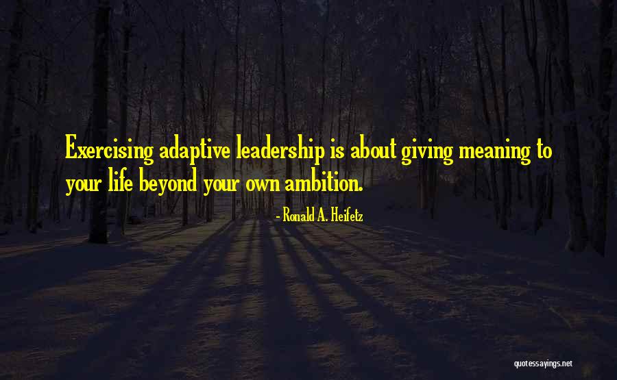 Leadership With Meaning Quotes By Ronald A. Heifetz