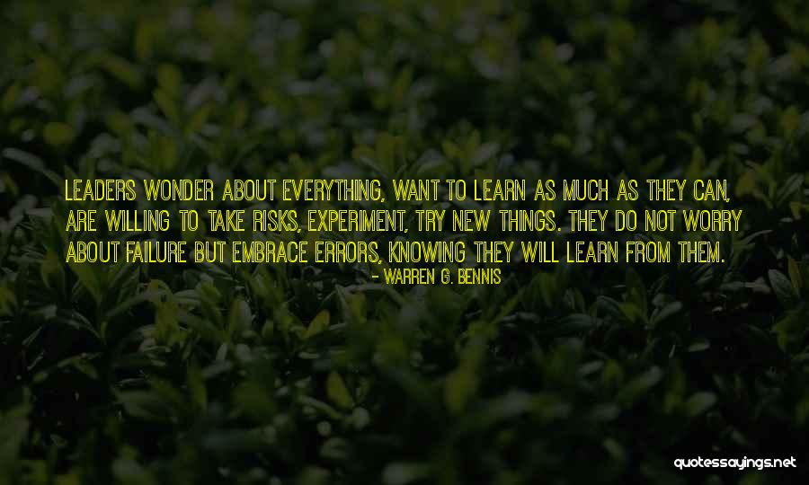 Learn From Errors Quotes By Warren G. Bennis Learn From Errors Quotes By Warren G. Bennis