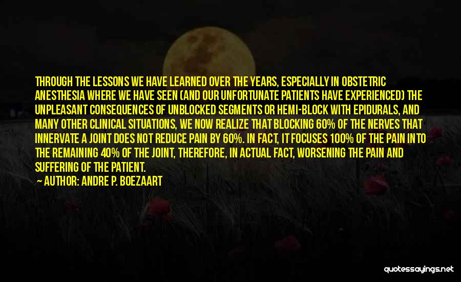 Learned Lessons Quotes By Andre P. Boezaart