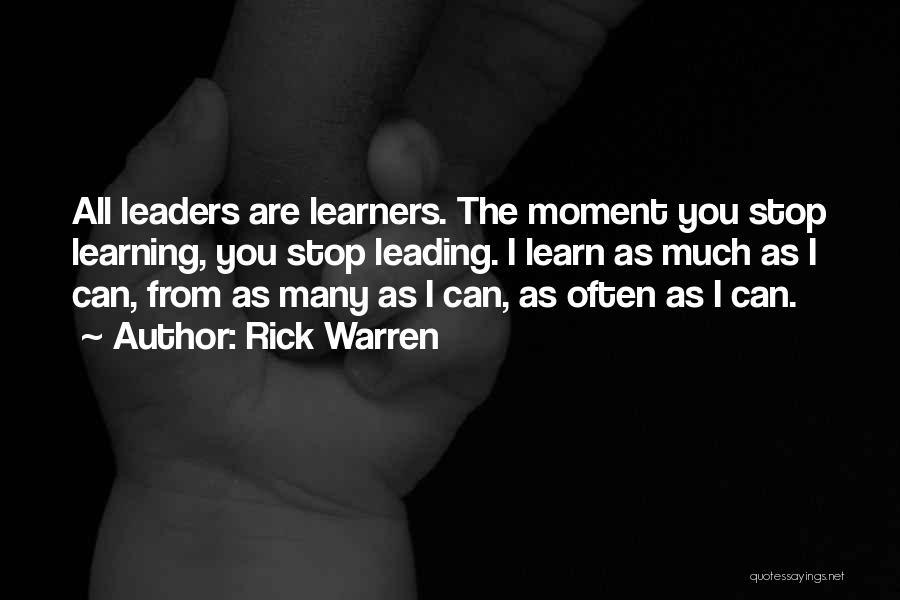 Learners Quotes By Rick Warren