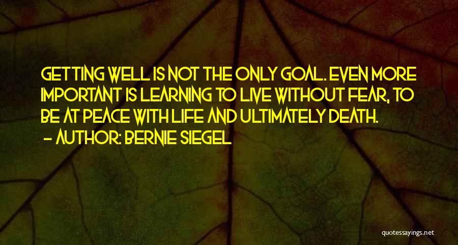 Learning From Death Quotes By Bernie Siegel