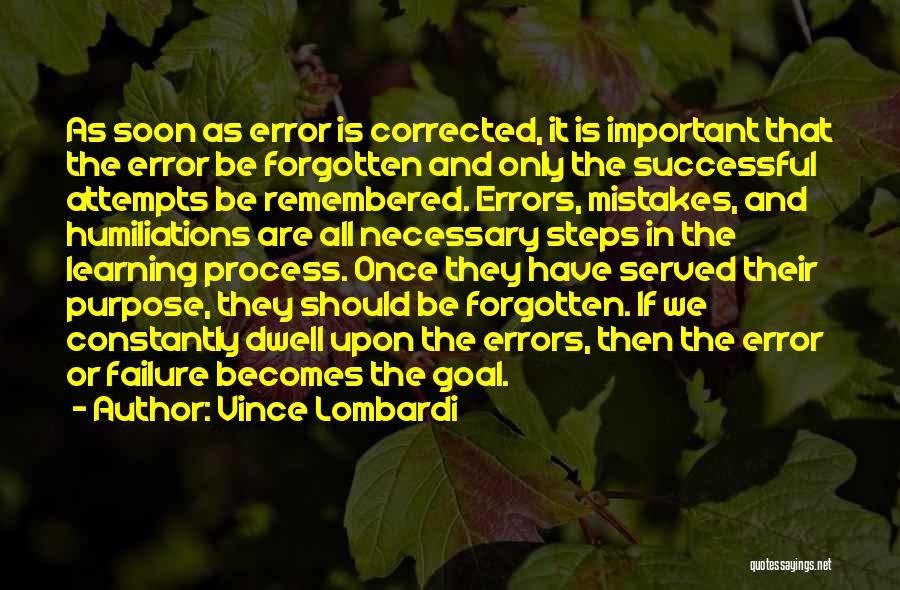 Learning From Error Quotes By Vince Lombardi