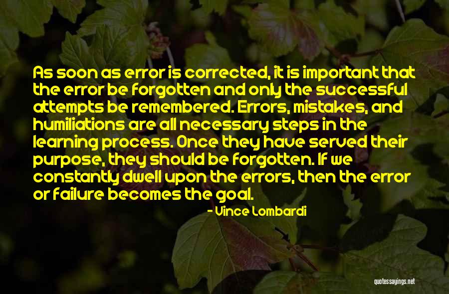 Learning From Error Quotes By Vince Lombardi