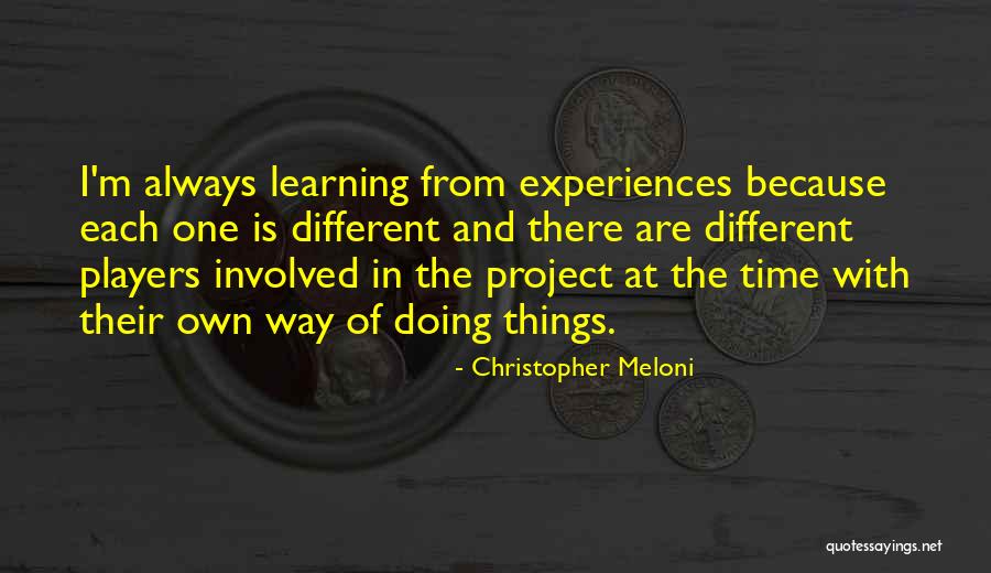 Learning From Experiences Quotes By Christopher Meloni