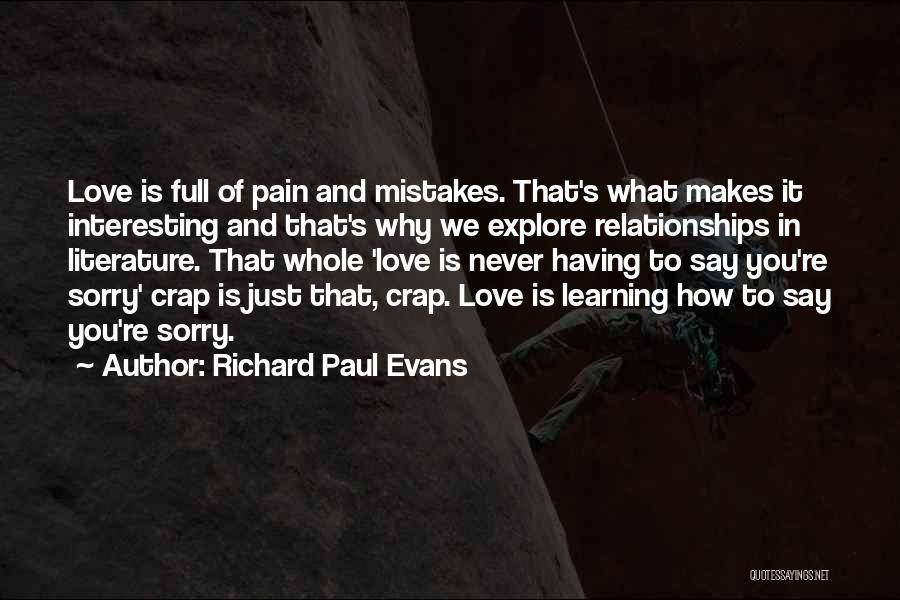 Learning From Your Mistakes In Relationships Quotes By Richard Paul Evans